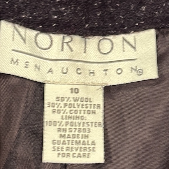 Norton Mcnaughton dark purple WOOL lined Trouser Pants high rise women’s sz  10 - Picture 11 of 16